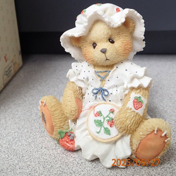 Cherished Teddies Jenna You're Berry Special To Me Girl Sewing Strawberries - Picture 1 of 7